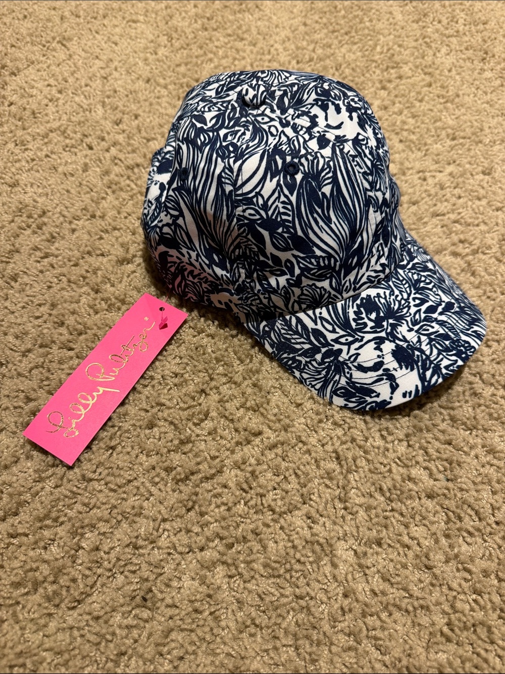 Lilly Pulitzer Navy & White Botanical Baseball Cap